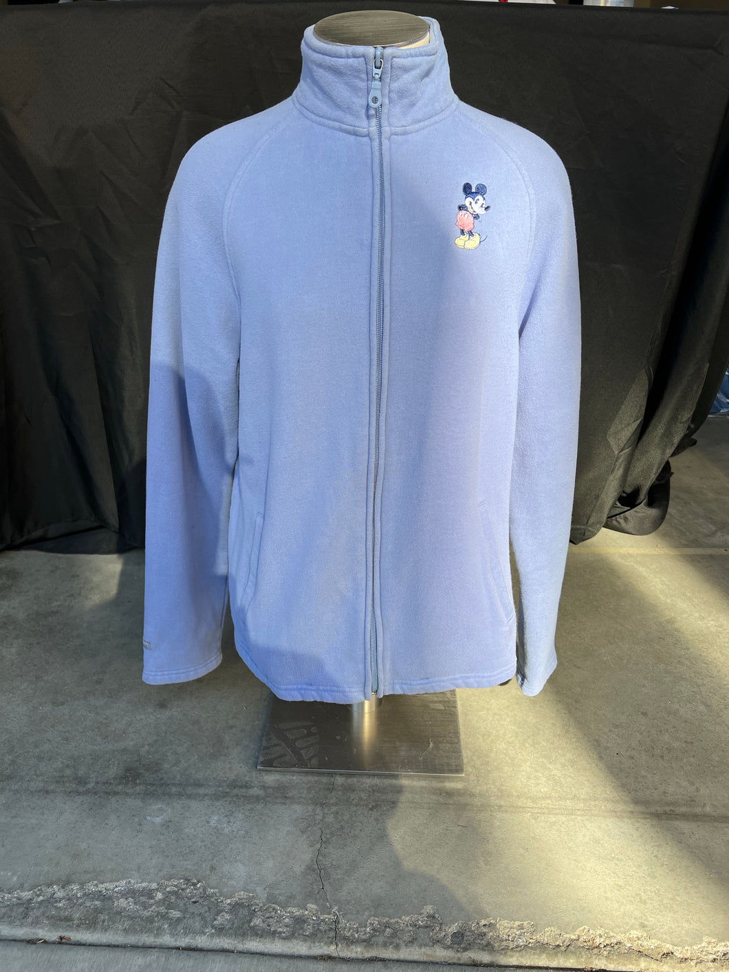 Shy Mickey Zipper Fleece Jacket size Women's Large!